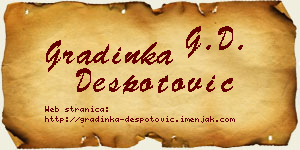 Gradinka Despotović vizit kartica